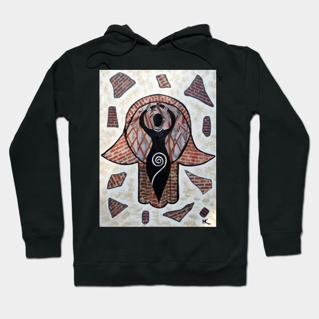 Breaking Free Hamsa by Harriette Knight Hoodie by harrietteknight